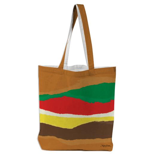PAOM, Print All Over Me, digital print, design, fashion, style, collaboration, nymag, Tote Bag, Tote-Bag, ToteBag, Abstract, Burger, autumn winter spring summer, unisex, Poly, Bags