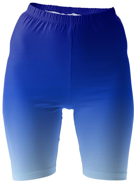 Blue Fade Biker Shorts