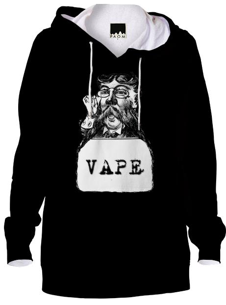 Retro Man Vape Black Hoodie PAOM Retro Man Vape Black Hoodie PAOM