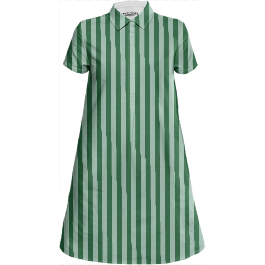 Green Stripe T shirt Dress