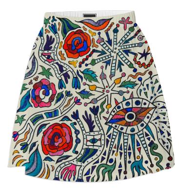 Multicolor Roses Skirt