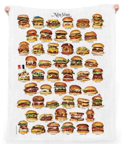 PAOM, Print All Over Me, digital print, design, fashion, style, collaboration, nymag, Linen Beach Throw, Linen-Beach-Throw, LinenBeachThrow, New, York, Burgers, Towel, spring summer, unisex, Linen, Home
