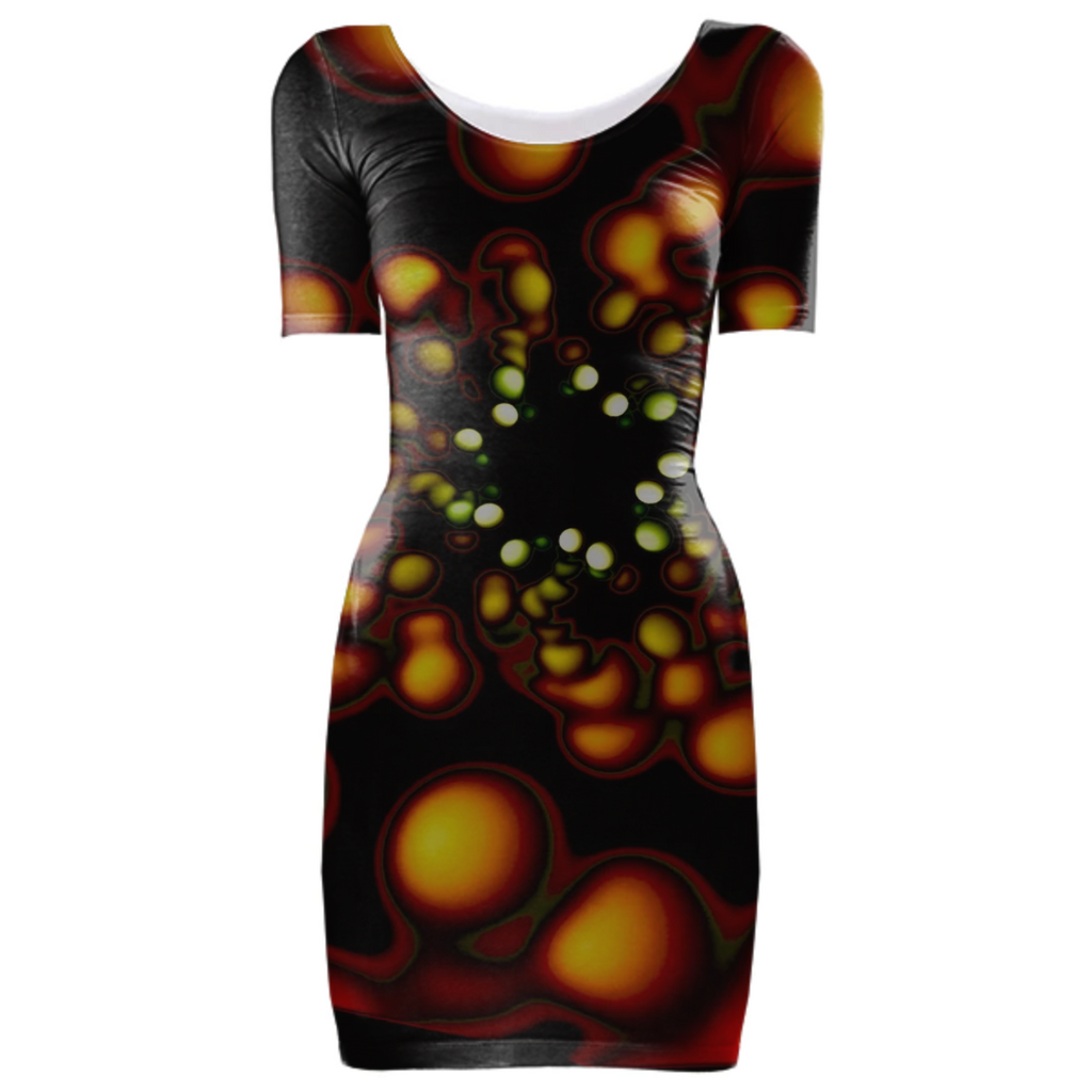 Sunburst/Black Sphere mini dress
