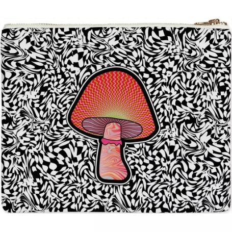 PAOM, Print All Over Me, digital print, design, fashion, style, collaboration, paomcollabs, Clutch, Clutch, Clutch, Red, Shroom, autumn winter spring summer, unisex, Poly, Bags