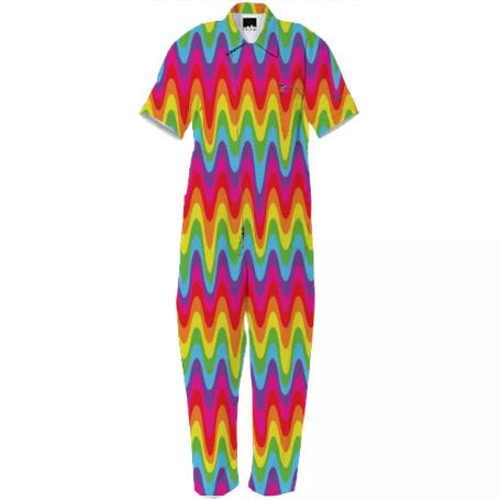 PAOM, Print All Over Me, digital print, design, fashion, style, collaboration, paomcollabs, Jumpsuit, Jumpsuit, Jumpsuit, Drippy, Rainbow, autumn winter spring summer, unisex, Cotton, One Piece