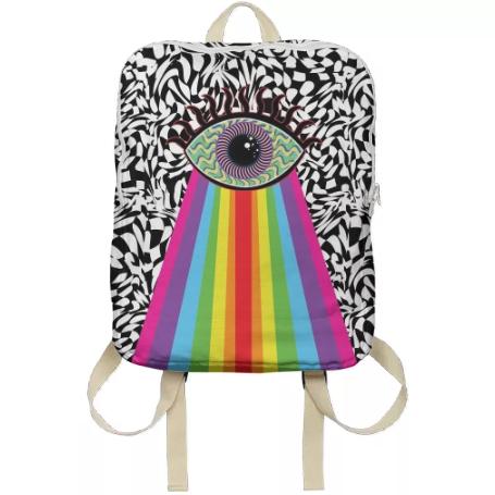 PAOM, Print All Over Me, digital print, design, fashion, style, collaboration, paomcollabs, Backpack, Backpack, Backpack, Rainbow, Eye, autumn winter spring summer, unisex, Poly, Bags