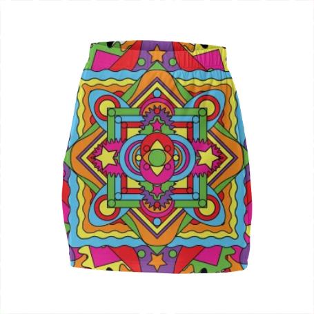 PAOM, Print All Over Me, digital print, design, fashion, style, collaboration, paomcollabs, Mini Tube Skirt, Mini-Tube-Skirt, MiniTubeSkirt, Mandala, spring summer, unisex, Spandex, Bottoms