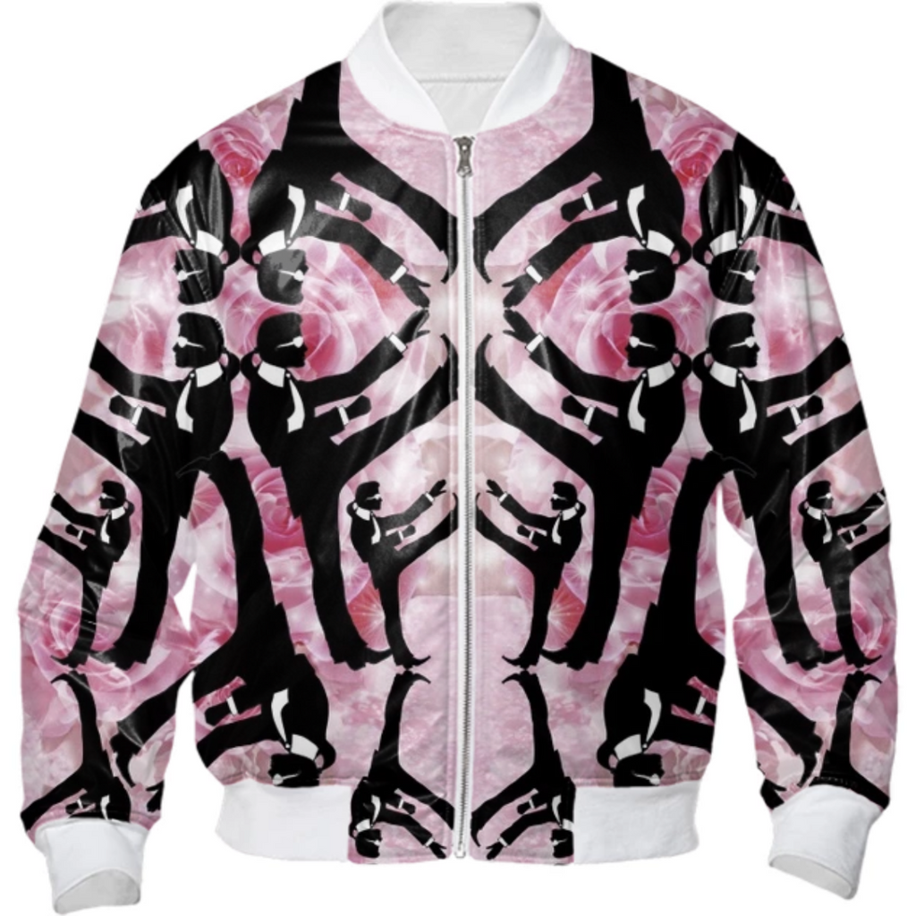 Karl Lagerfeld is really Chuck Norris-Rose Bomber Jacket