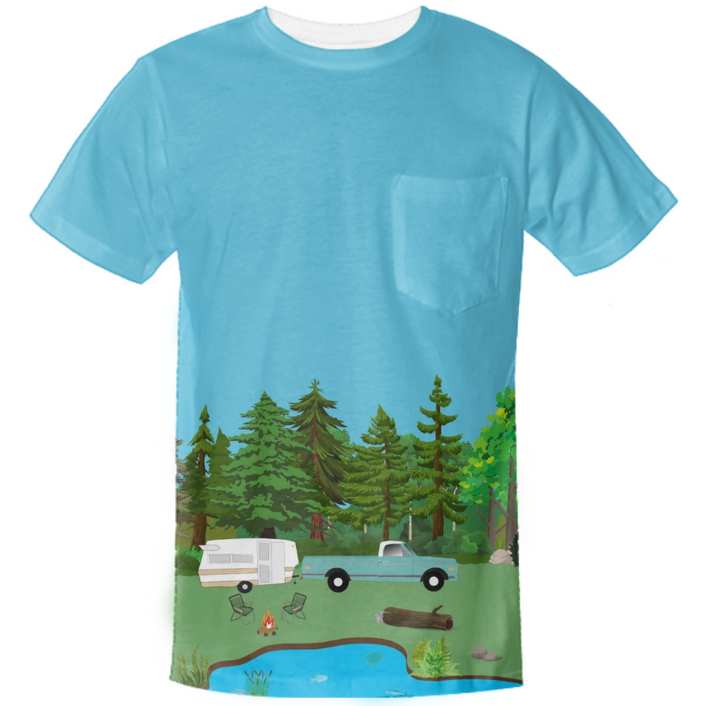 Camping Pocket T-shirt 1968 Shasta 1969 C10 Chevy