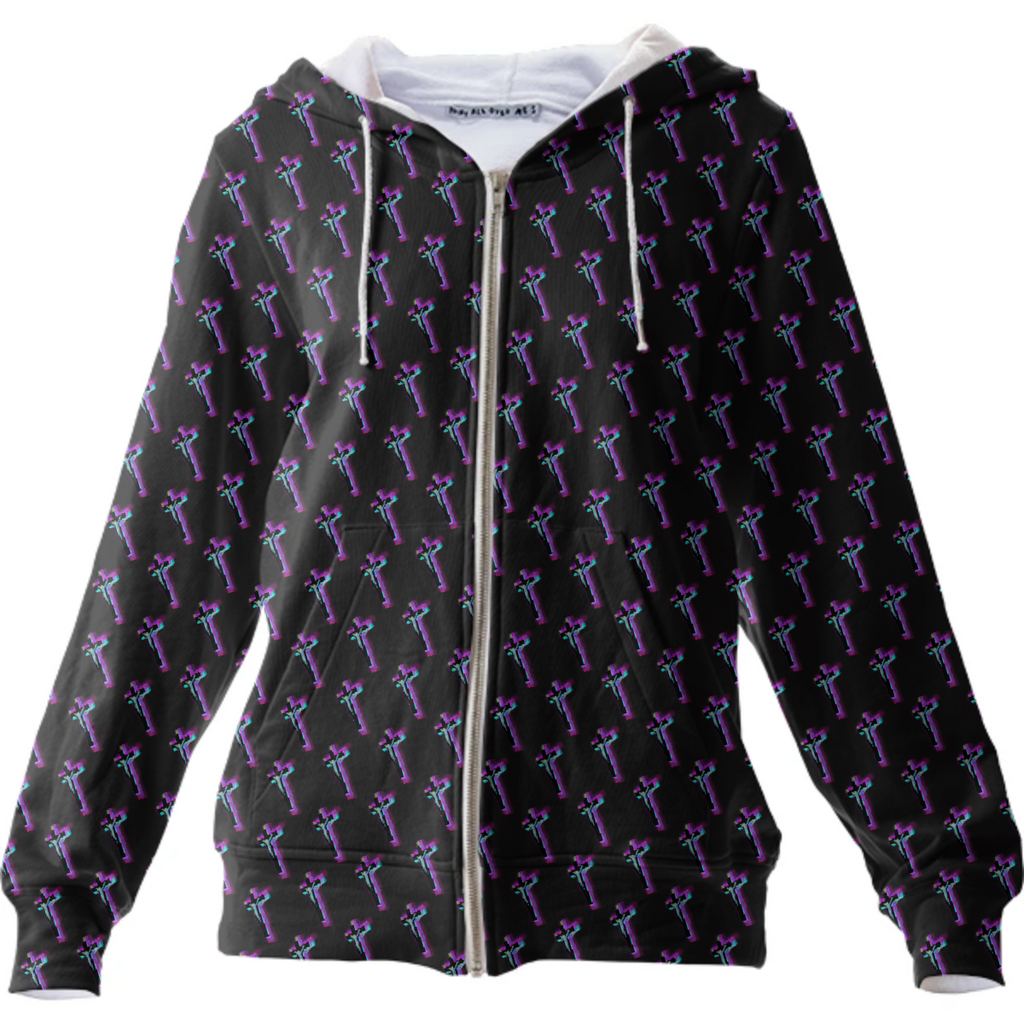 Neon Jesus zip hoodie