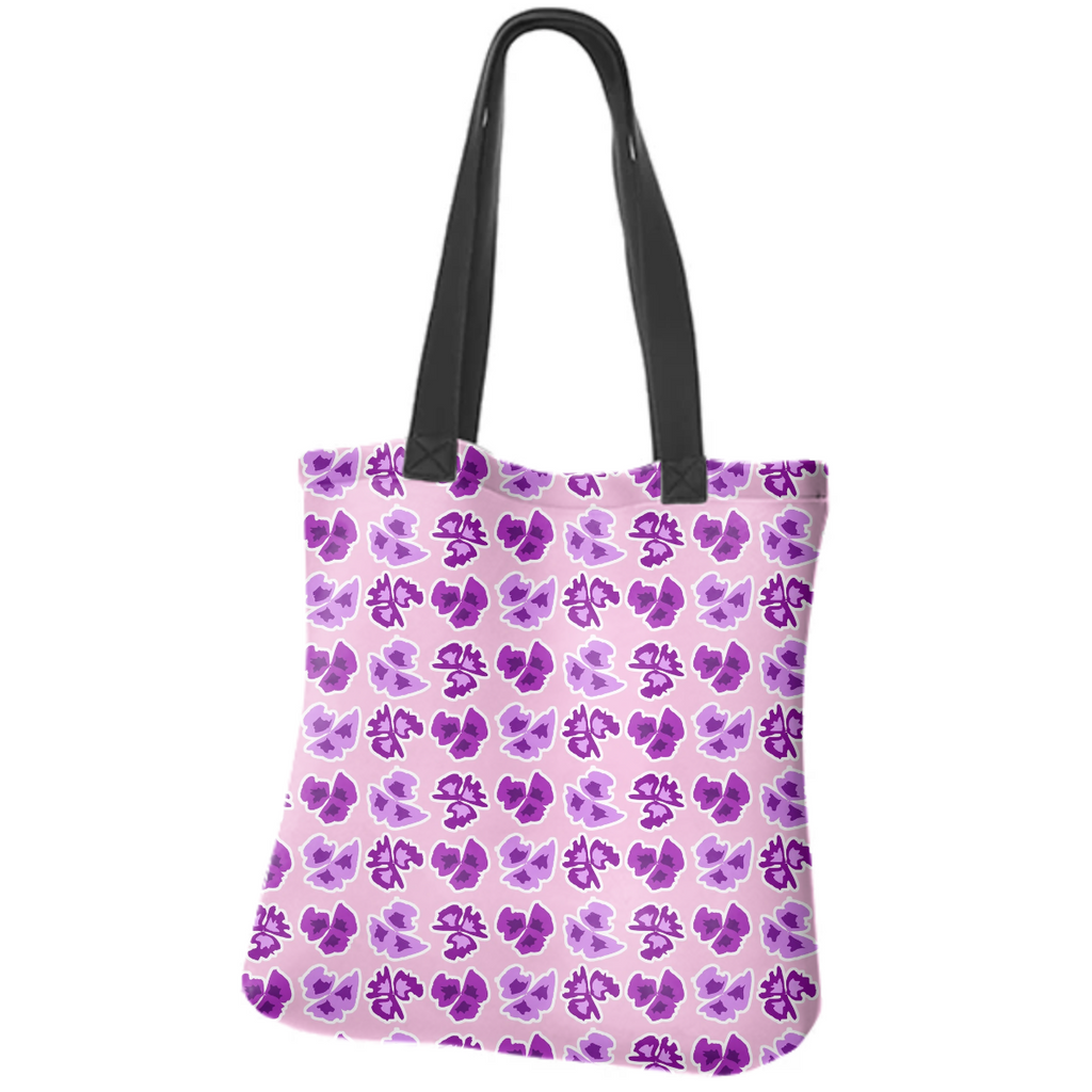 Purple Butterfly Leaves Tote Bag