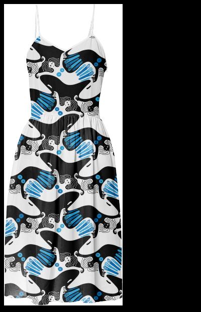 Merchica and Her Orca Summer Dress