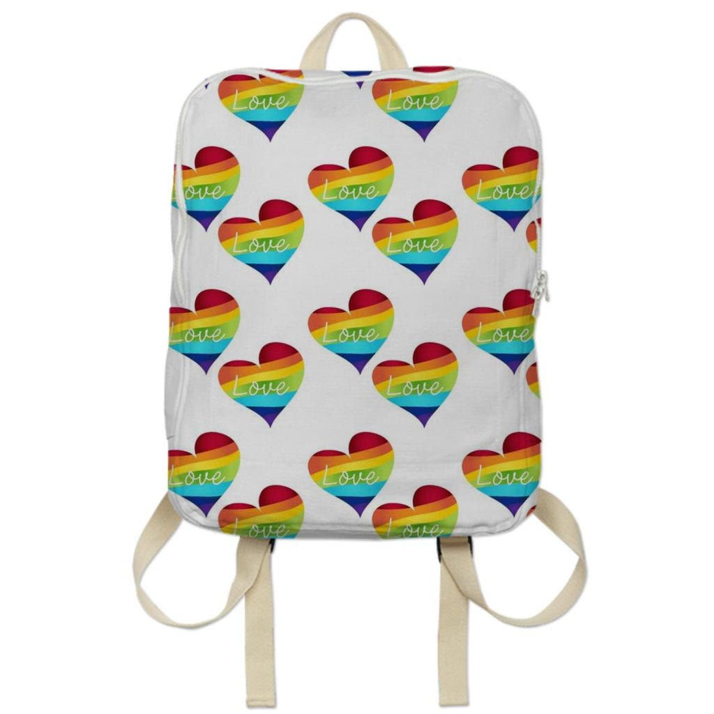 Gay Pride Rainbow Hearts Backpack
