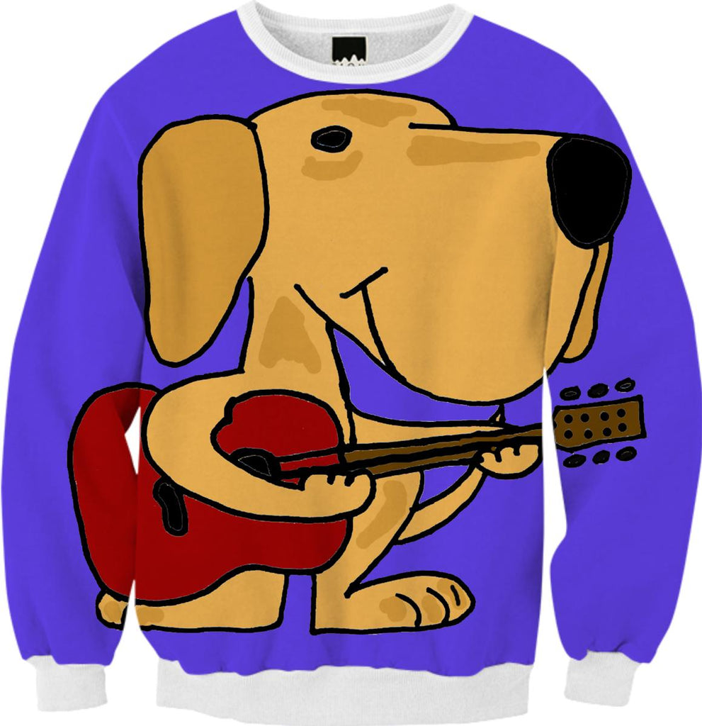 Fun Yellow Labrador Retriever Playing Guitar Sweatshirt