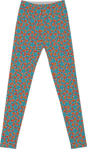 Teal Blue and Orange Stars and Boomerangs