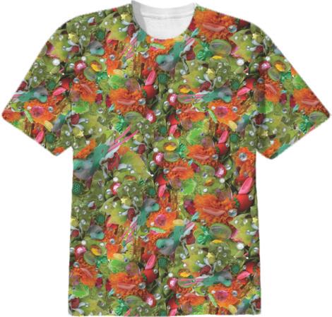 Bird Floral Print Tee Shirt