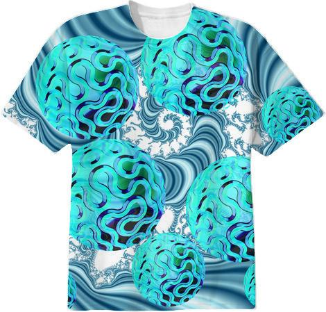 Teal Sea Forest Abstract Fractal Underwater Ocean