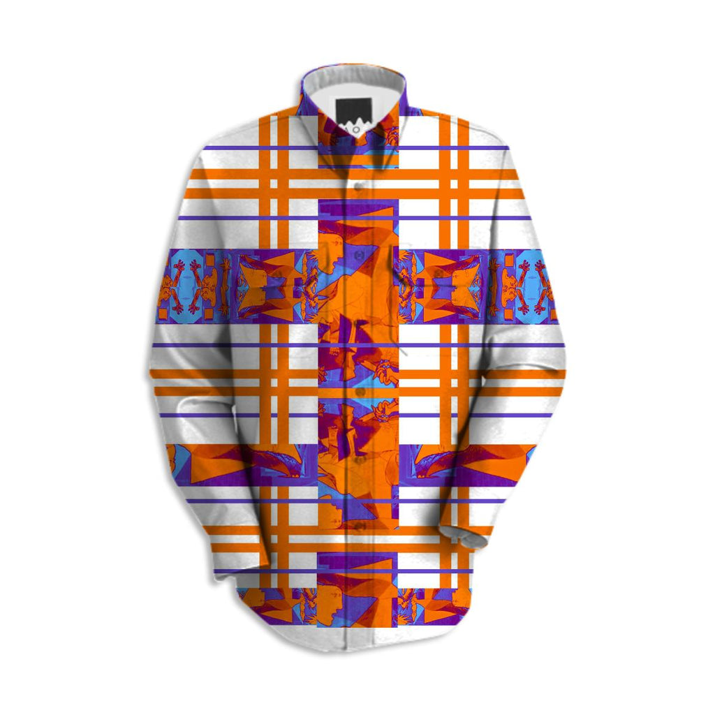 Picasso Plaid Long Sleeve Button Down