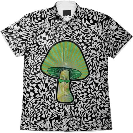 PAOM, Print All Over Me, digital print, design, fashion, style, collaboration, paomcollabs, Short Sleeve Workshirt, Short-Sleeve-Workshirt, ShortSleeveWorkshirt, Green, Shroom, spring summer, unisex, Cotton, Tops