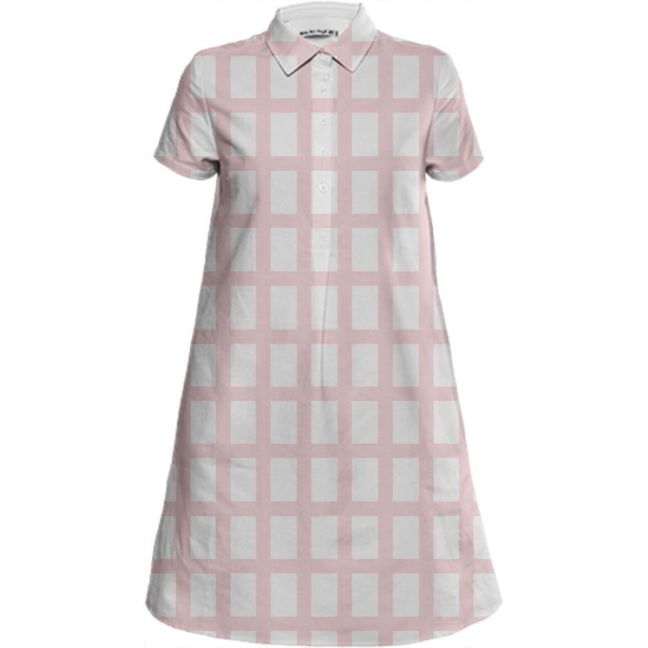 Pink Grid T Shirt Dress Pink Grid T Shirt Dress