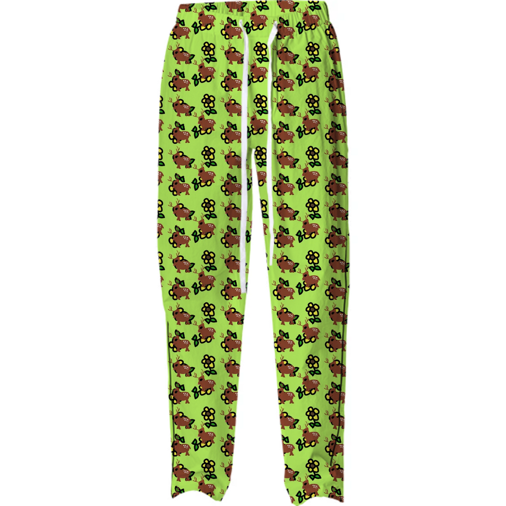 cute deer pattern green