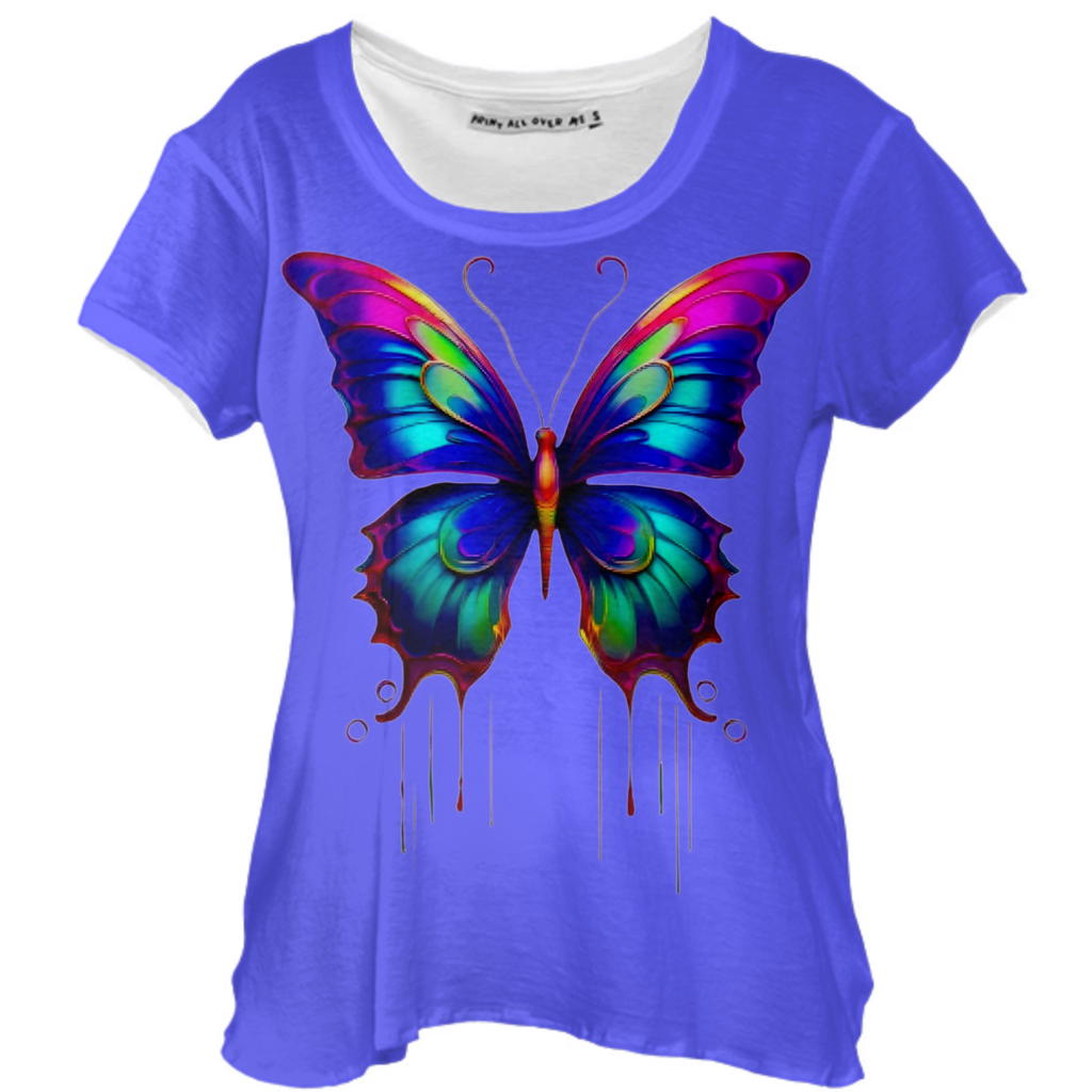 Neon Butterfly Periwinkle Tee