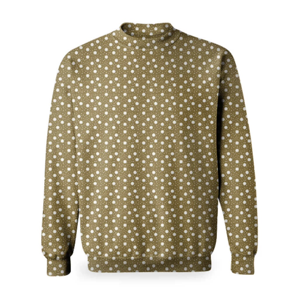 floral dots brown