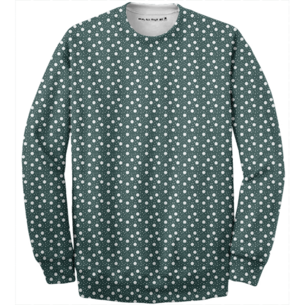 floral dots teal