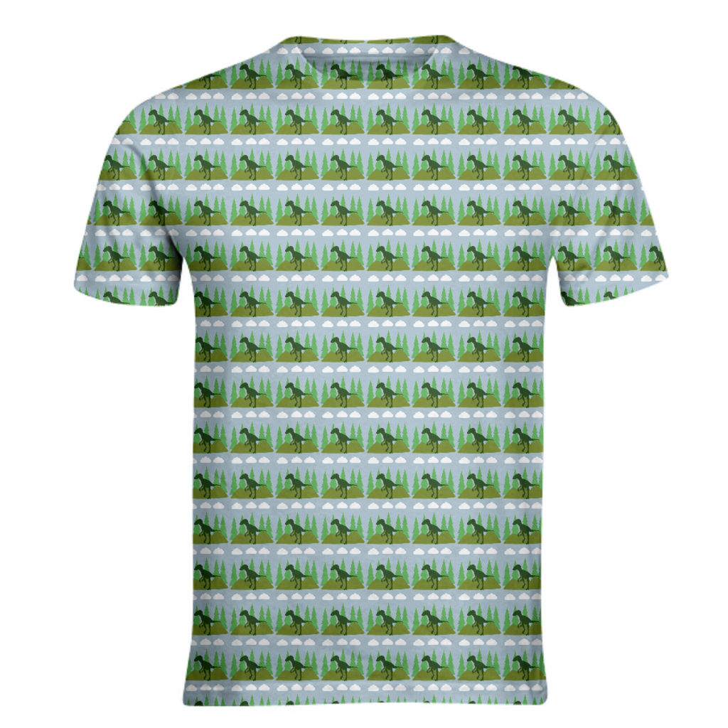 dino in the mountains blue