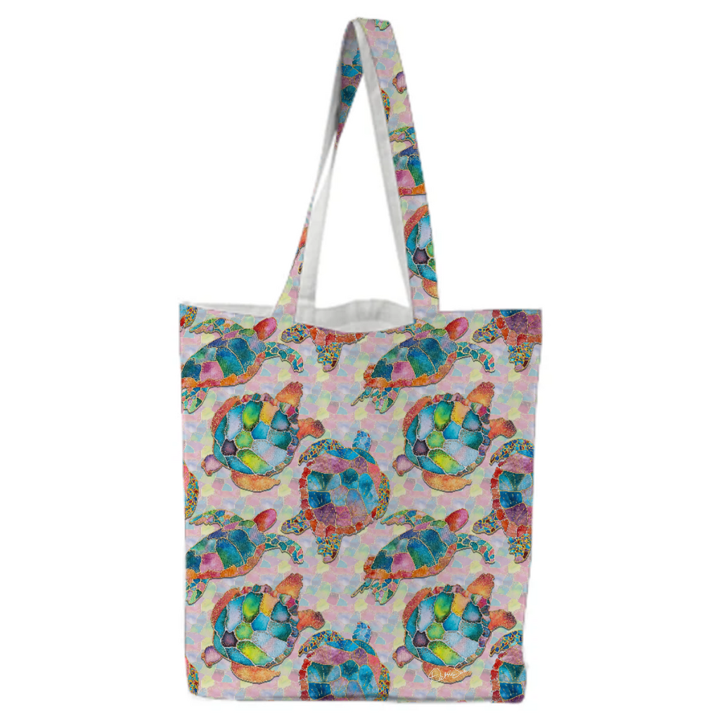 Turtle Tropics Canvas Tote