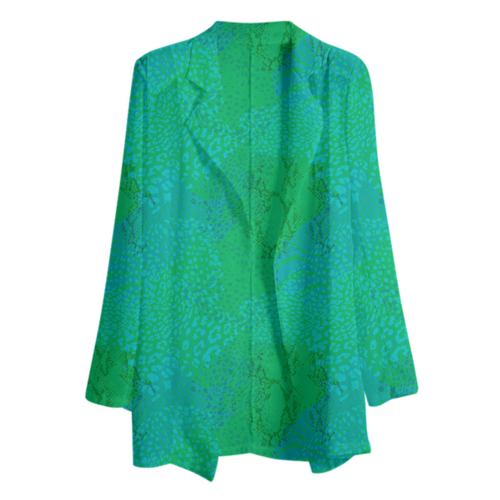 Jungle Green Animal Print Blazer