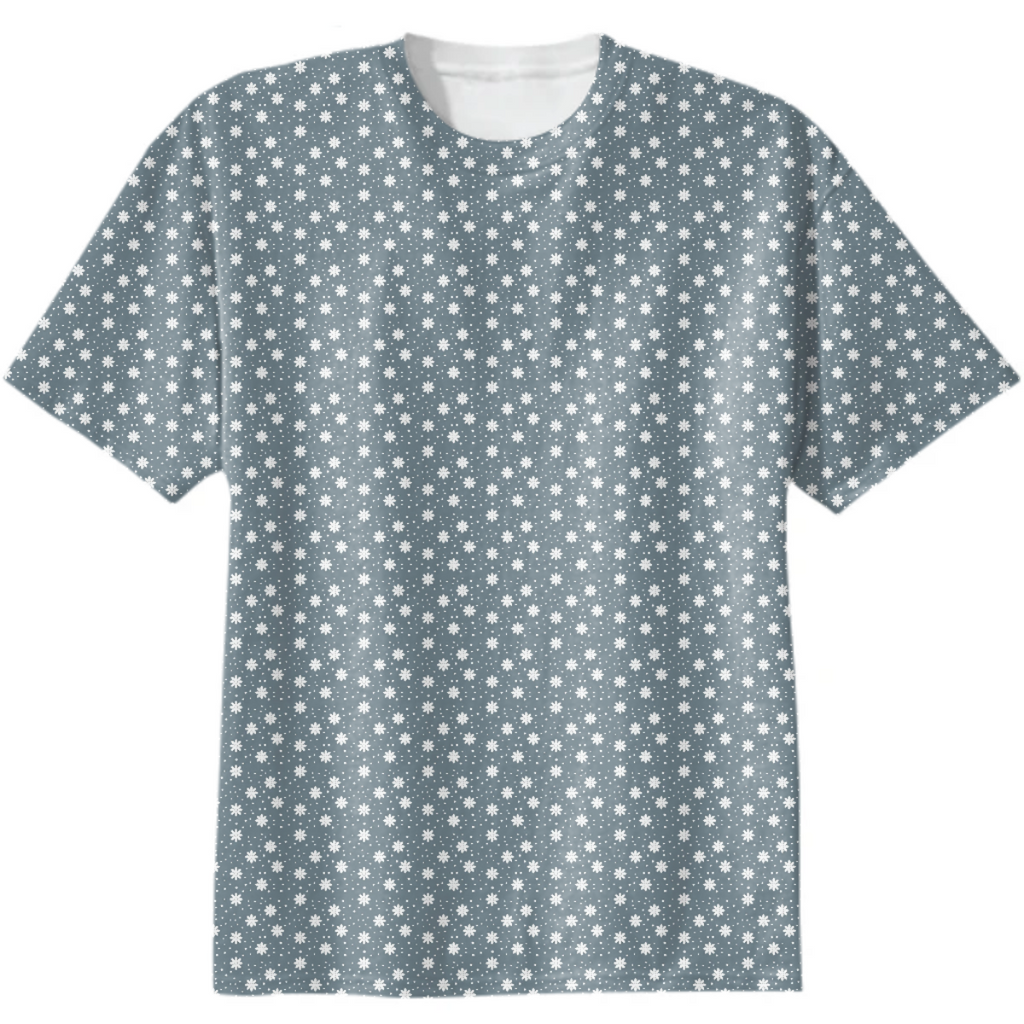 floral dots blue