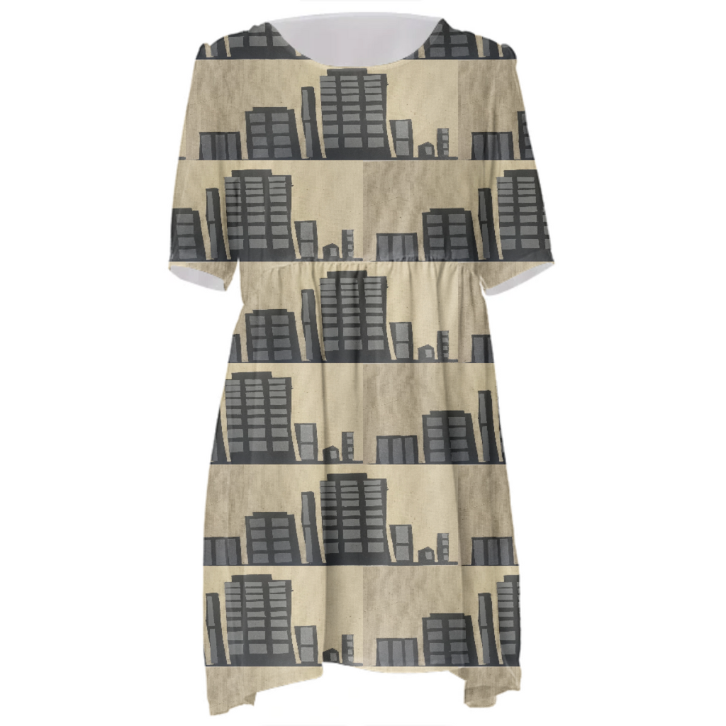 screenprint of city on dress 2