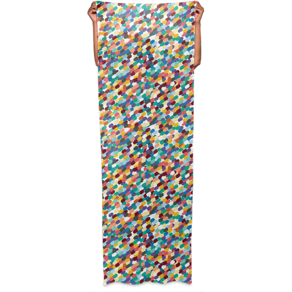 Harmony multicolored dots directional wrap scarf