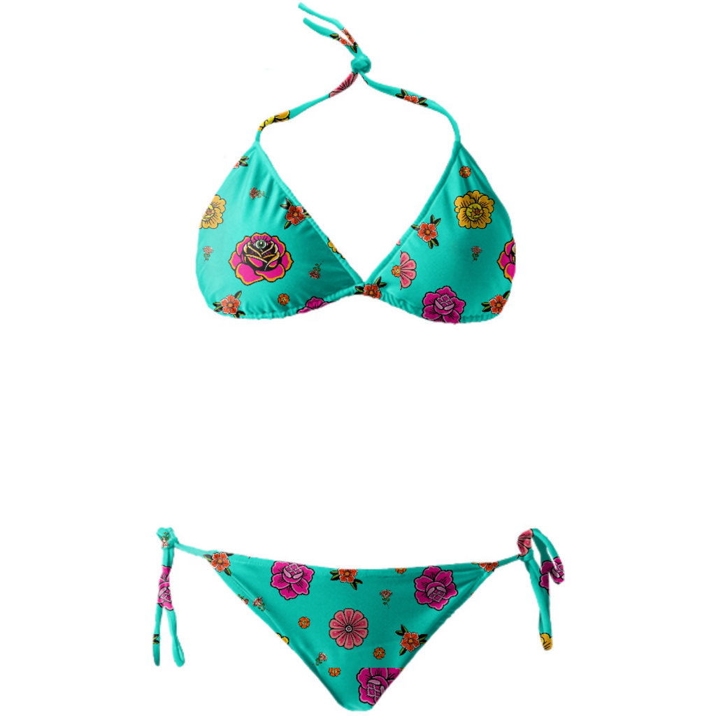 Turq Flower kini