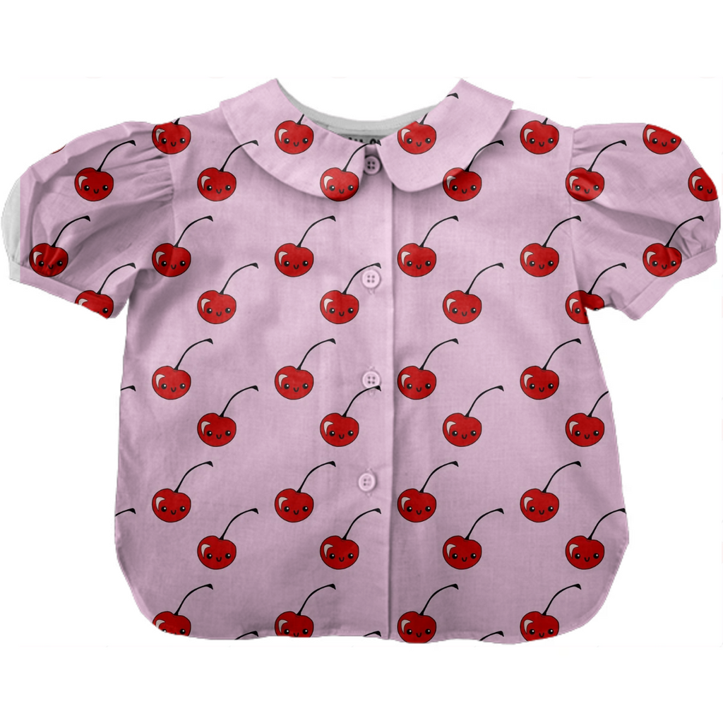 kawaii cherries red pattern