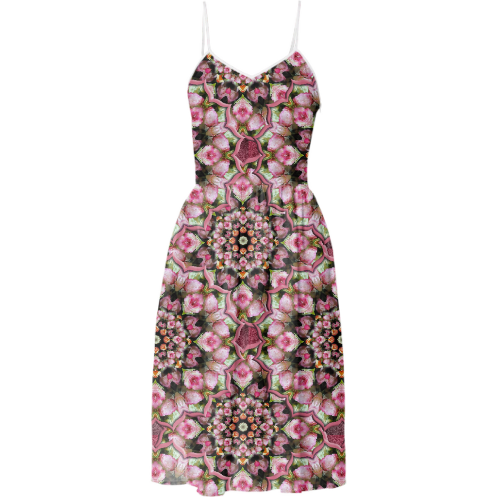 Pink Rose Kaleidoscope Summer Dress