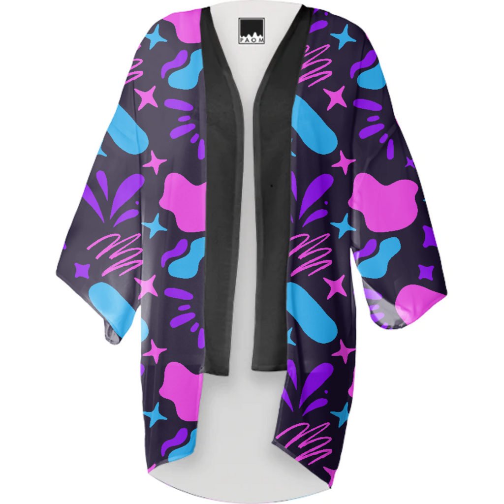 Abstract geometric stones and colorful stars kimono by stikle