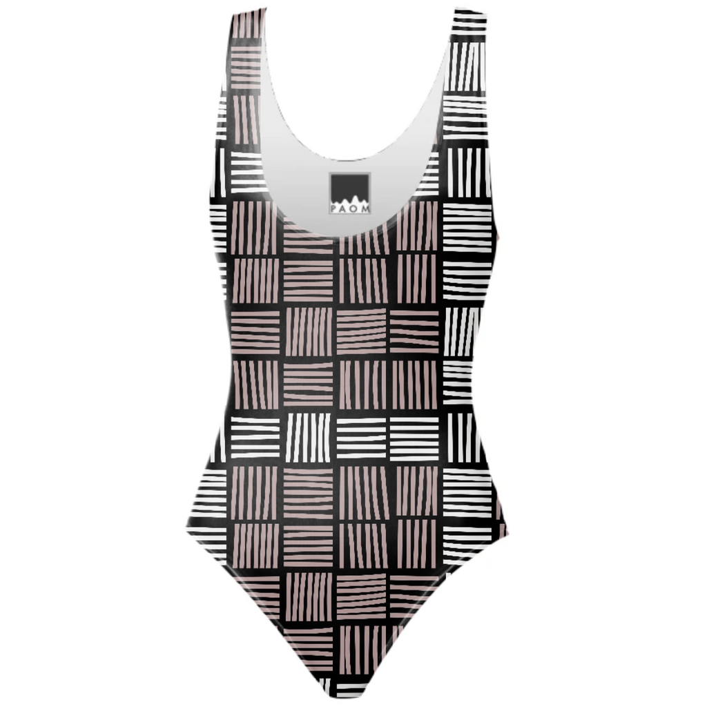 Stylish Striped Lines One Piece Swimsuit