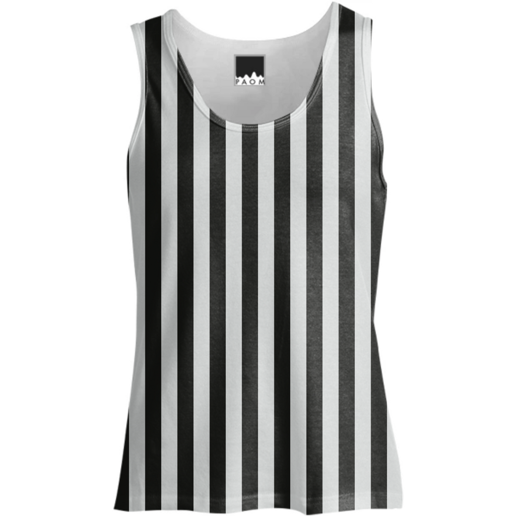 Black and White Striped Tank Top Lines Pattern