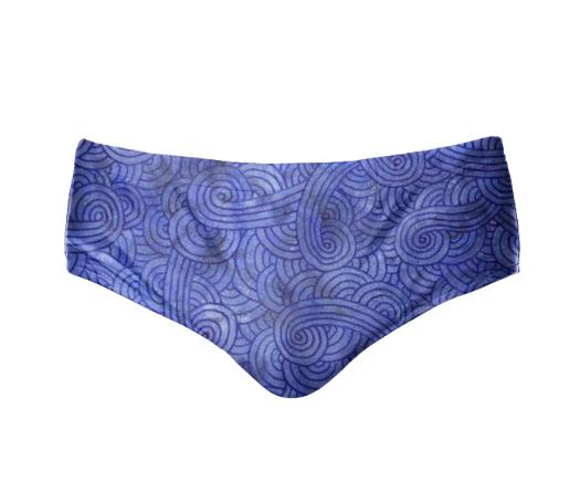 Royal blue swirls doodles Speedo