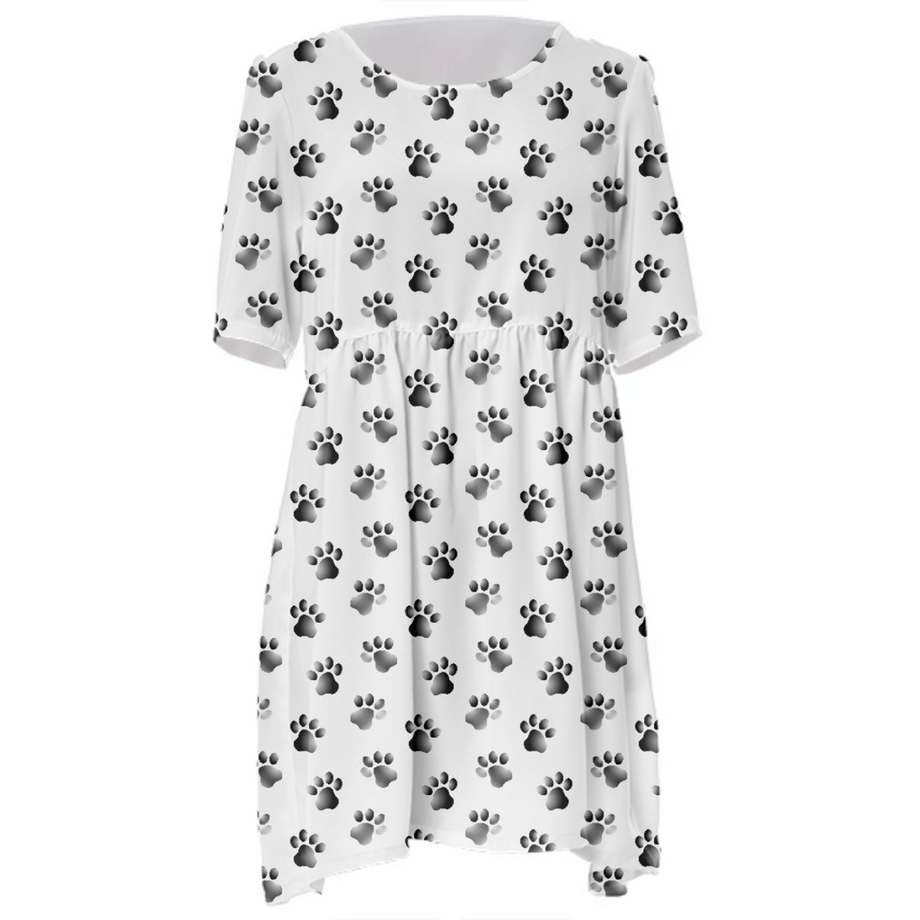 Black and White Dog Cat Paw Prints