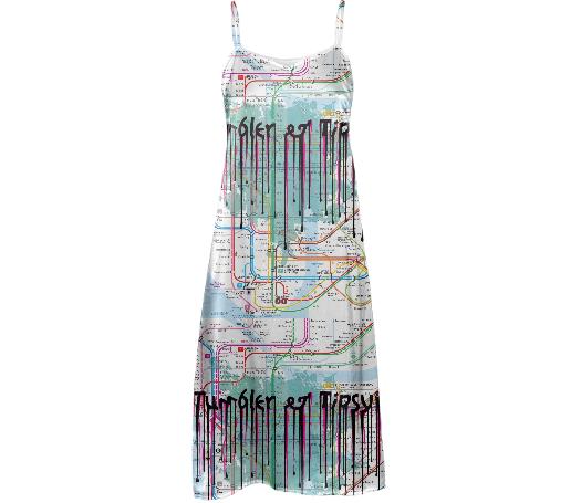 Subway Map Slip Dress