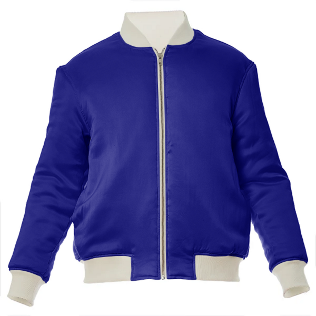 color navy VP silk bomber jacket