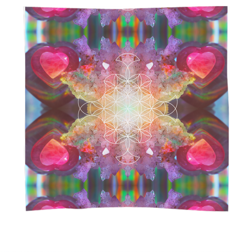 amethyst rose quartz heart scarf - 02