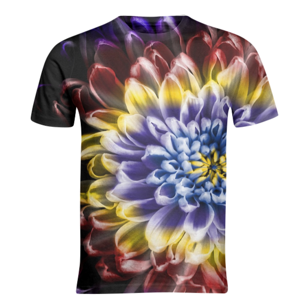 Rainbow Chrysanthemum Basic T-Shirt