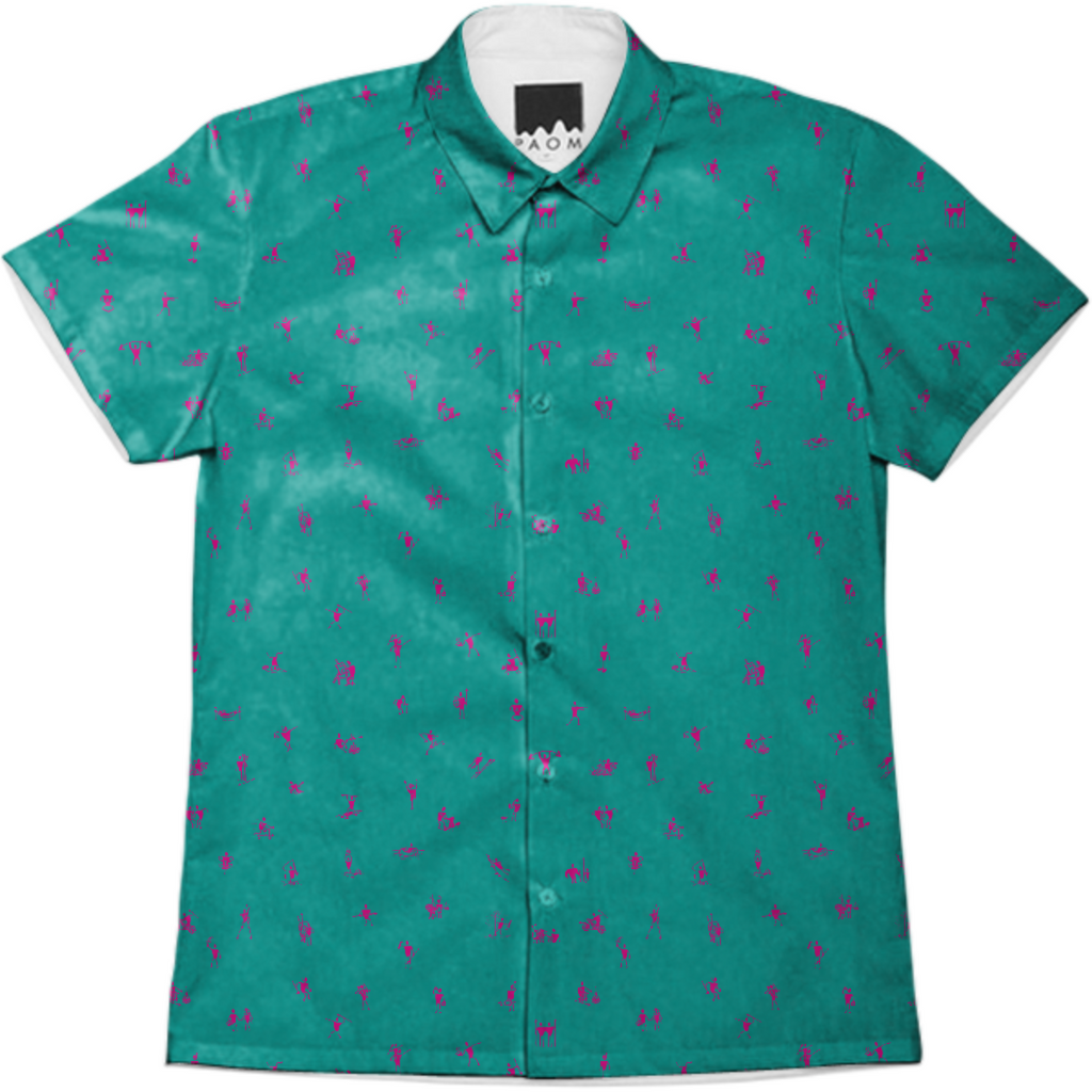 Cave Life Button Up - Teal