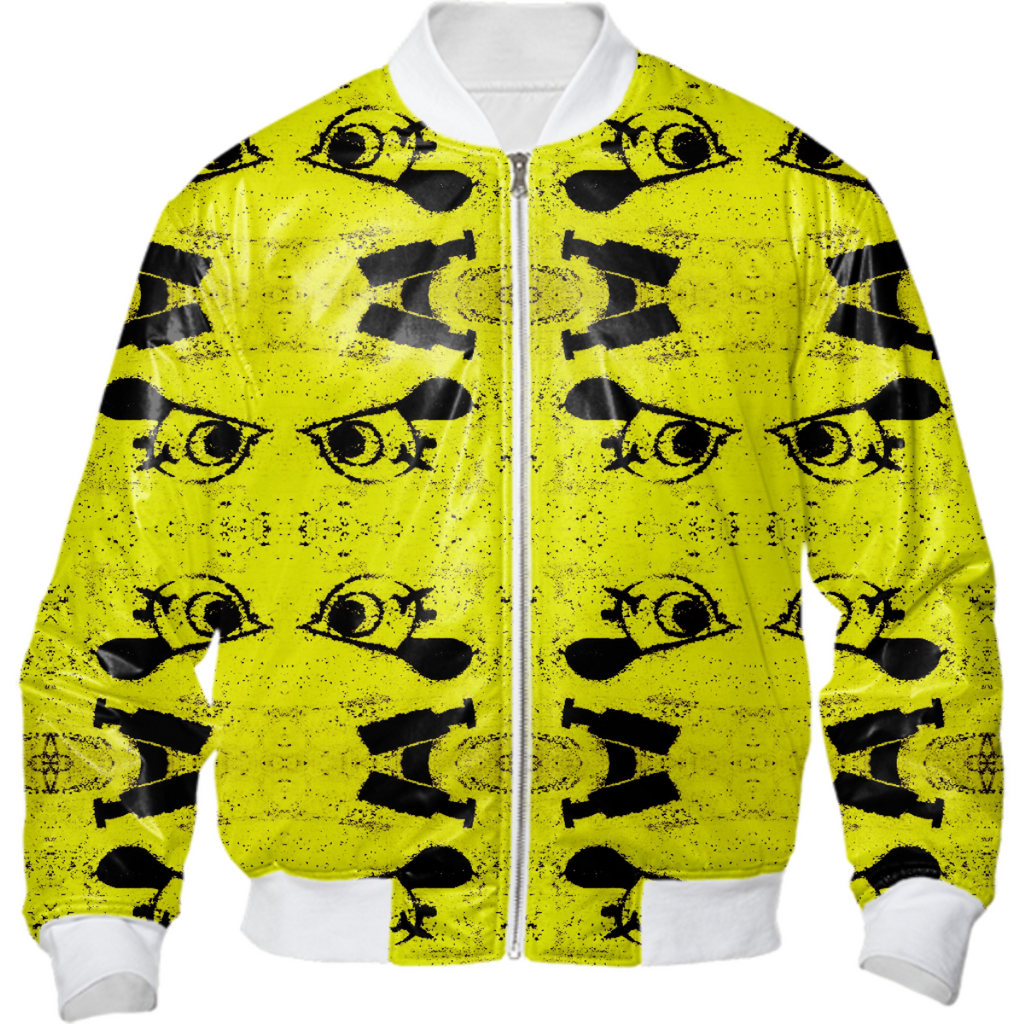 Yellow on  birds Bomber jacket