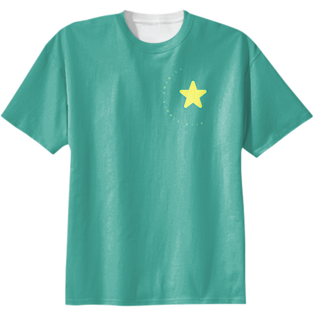 Rich Virgin America Star and Crescent teal tee