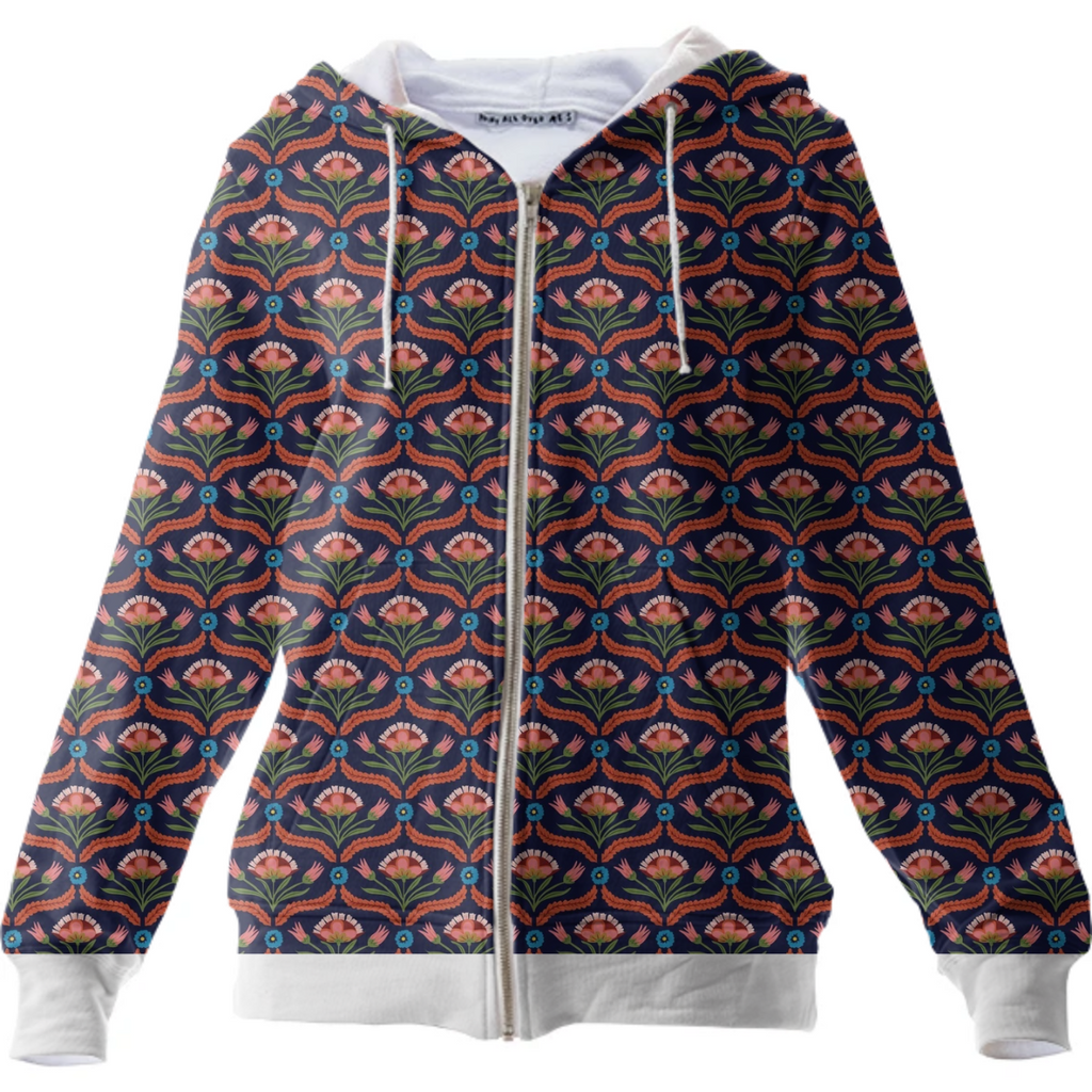 zipper hoodie navy blue
